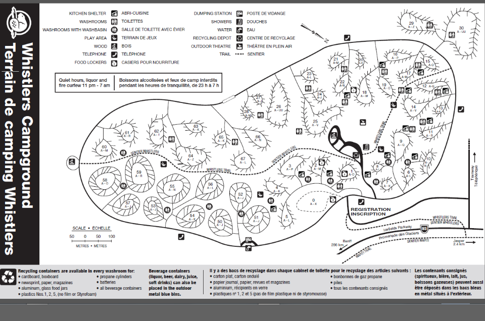 Whistlers Campground Map